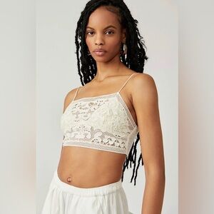 Free People One Lyra Bralette White Small Lace NWOT
